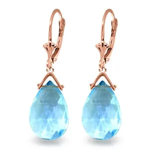 10.2 Carat 14K Solid Rose Gold Blue Topaz Joy Earrings