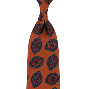 40oz Ancient Madder Silk Tie - Terracotta - Hand-Rolled