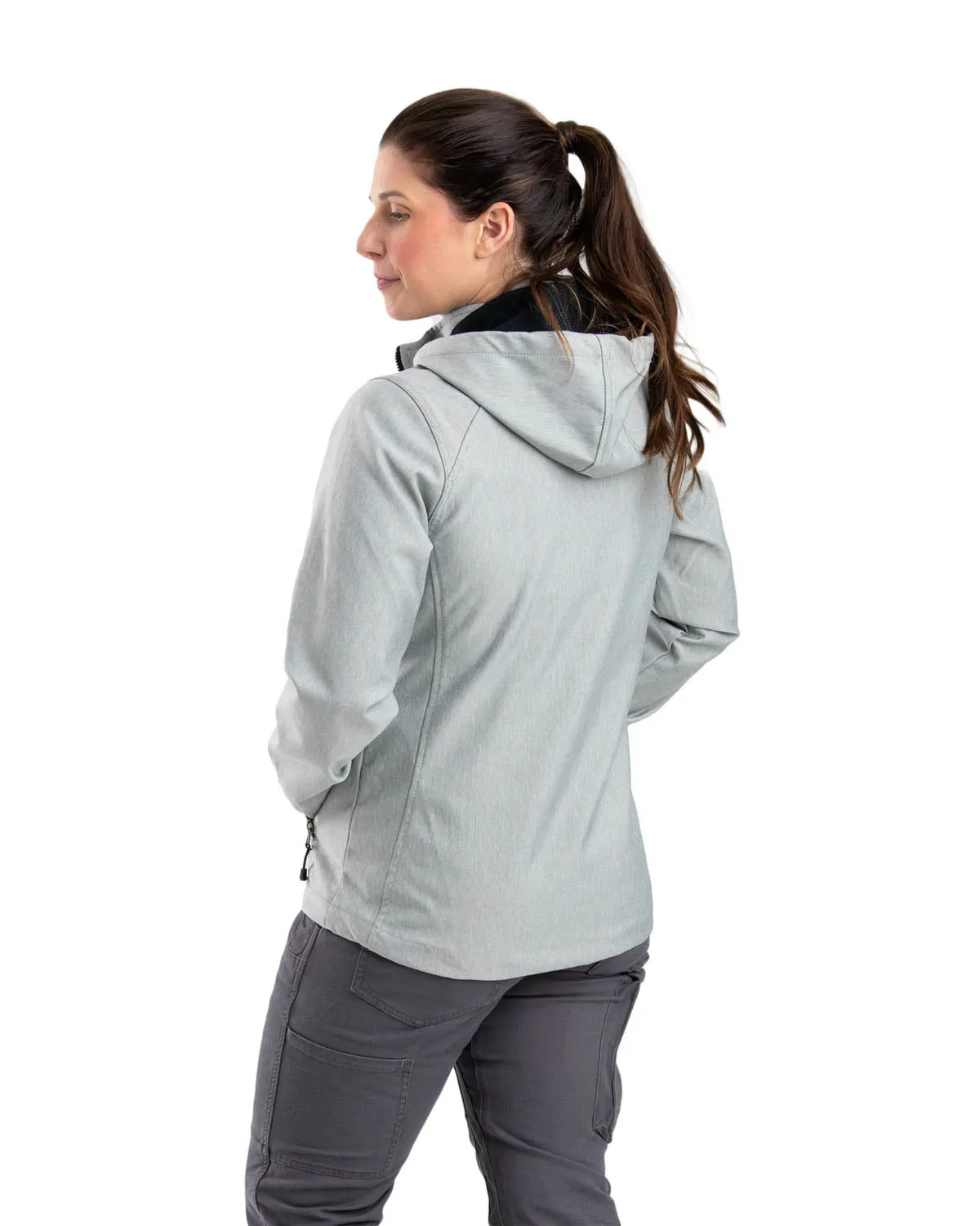 Berne Grey Polyester Ladies Eiger Hooded Softshell