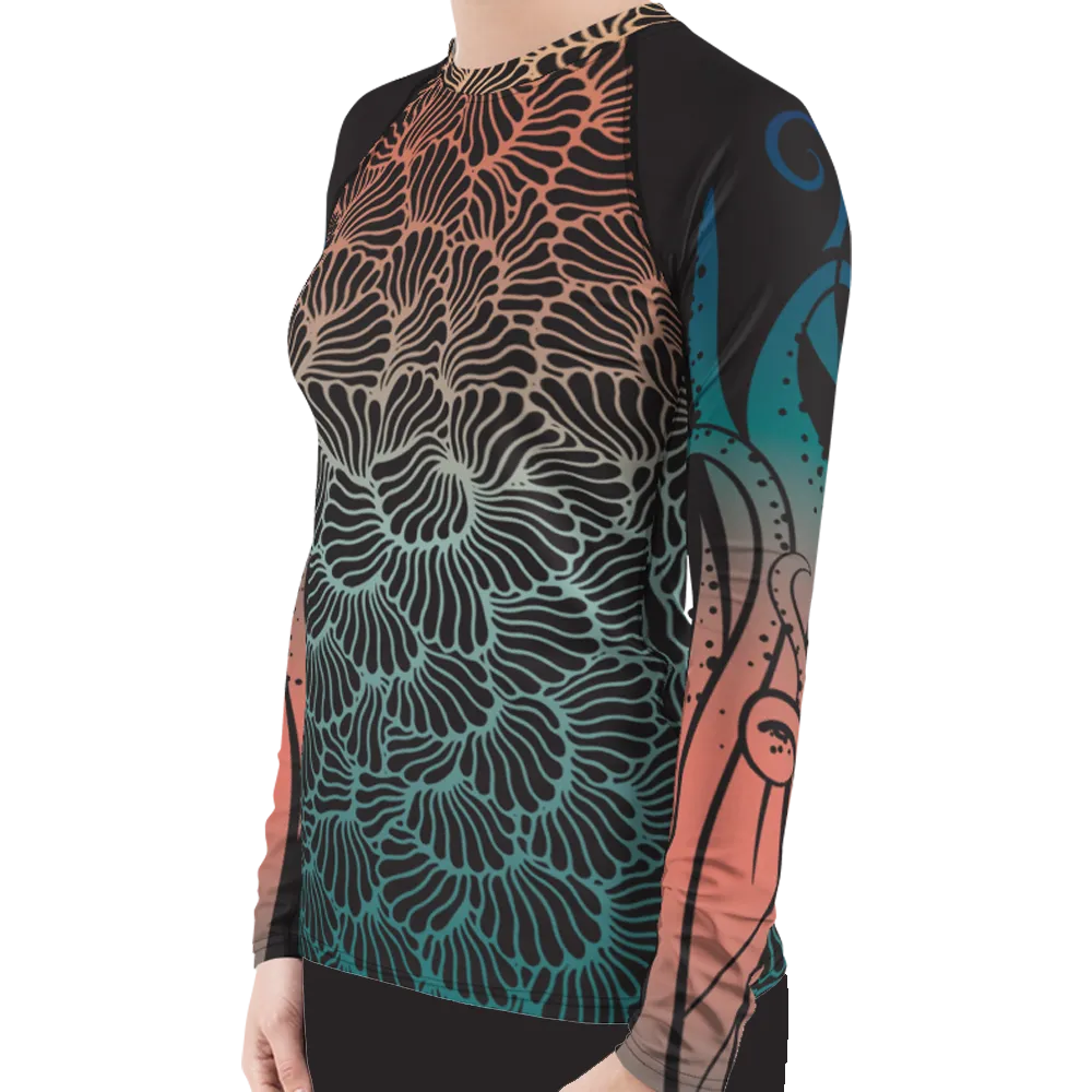 Camouflage Octopus Women's Rash Guard (Warehouse)