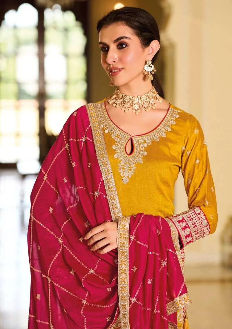 Charming Yellow Color Kurti With Embroidery Work For Women