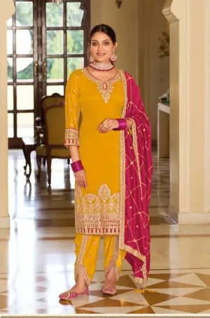 Charming Yellow Color Kurti With Embroidery Work For Women