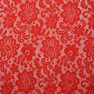 Dentelle polyester Marguerite rouge