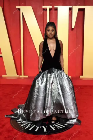 Dominique Fishback Two-Tone 2024 Oscars After Party Dress