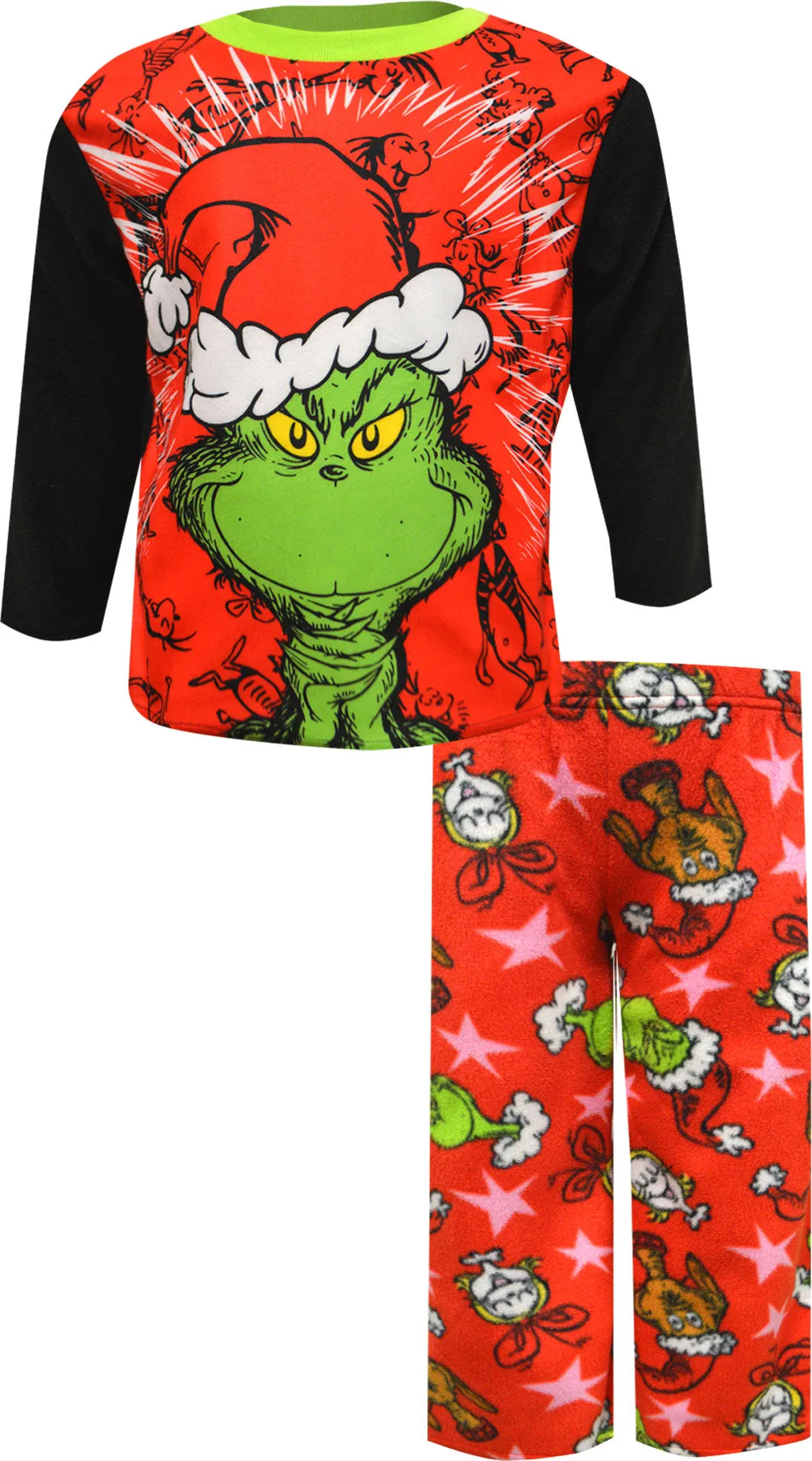 Dr. Seuss The Grinch Wonderful Awful Idea Fleece Pajamas