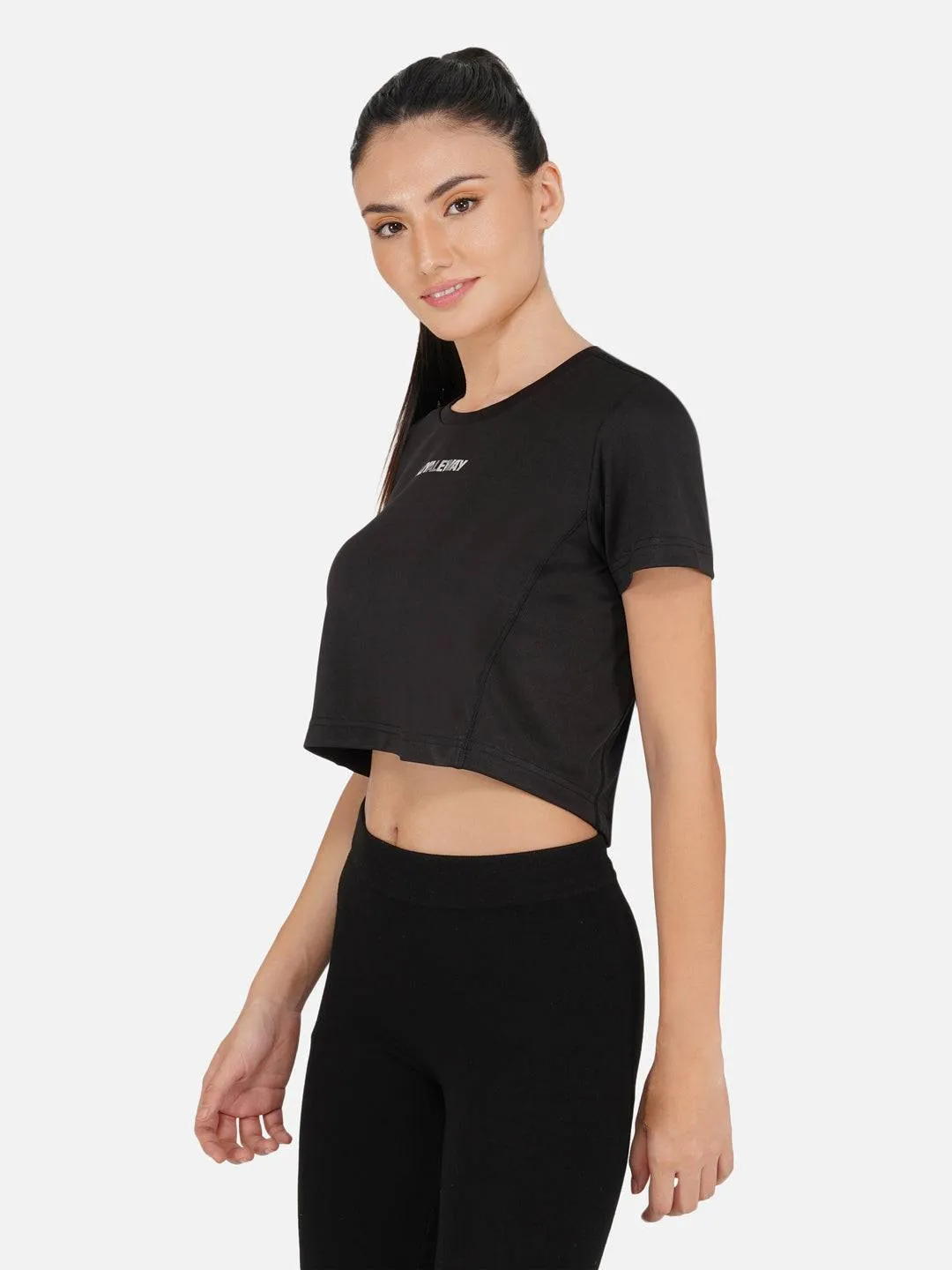 DriDOT Black Long Back Crop Top RWW2025