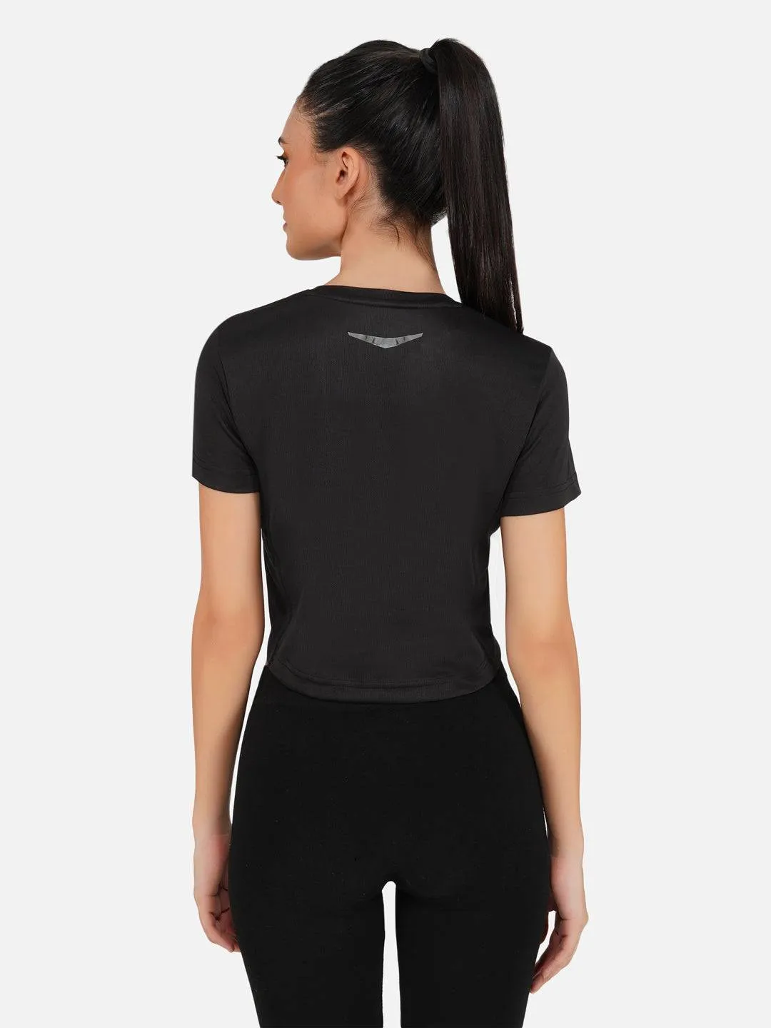 DriDOT Black Long Back Crop Top RWW2025