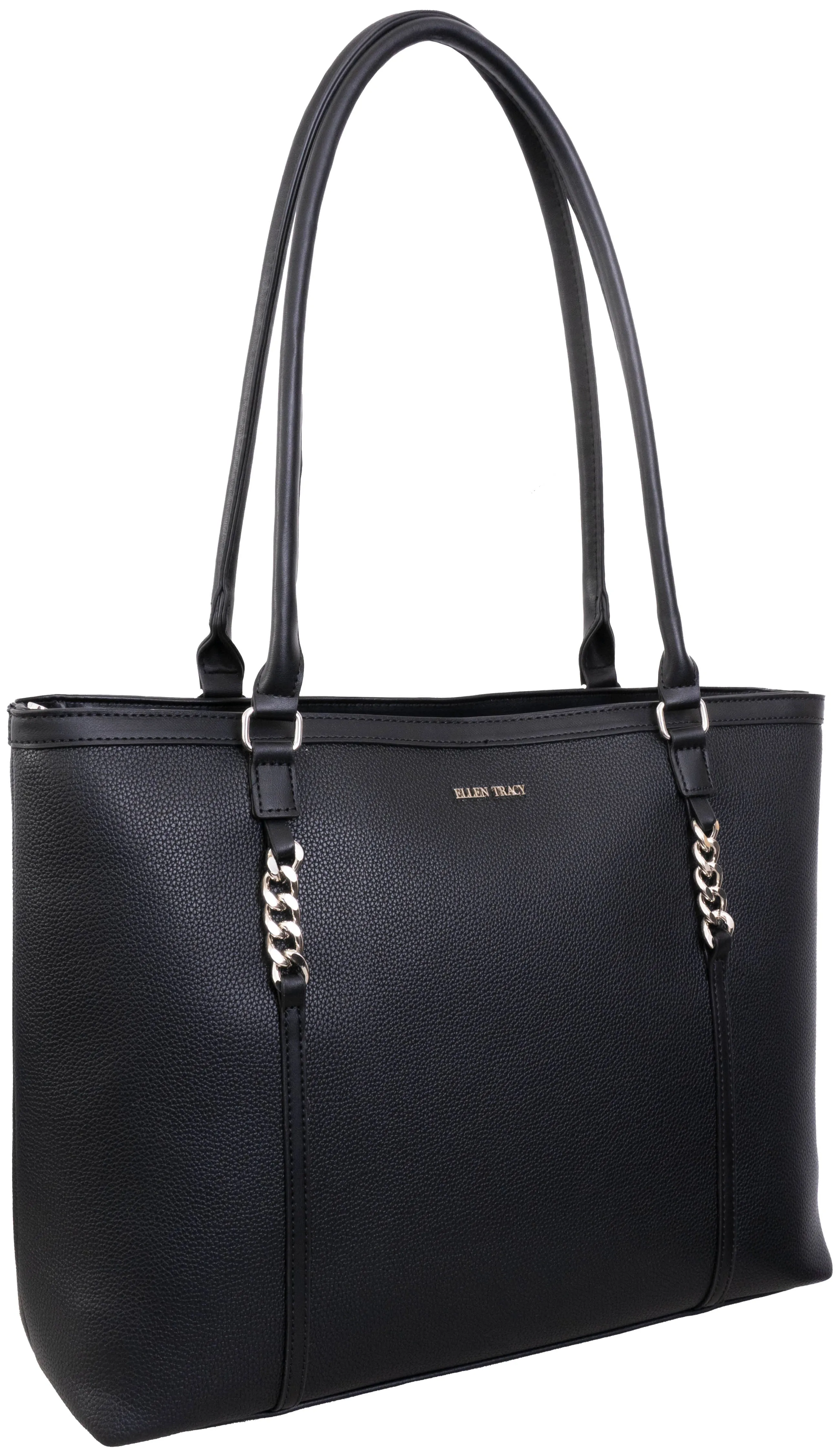 Ellen Tracy Double Handle Tote with Chunky Chain Detail