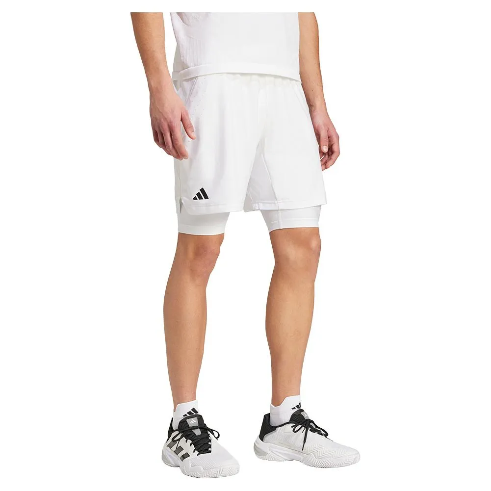 Mens Short and Tight Tennis Set White