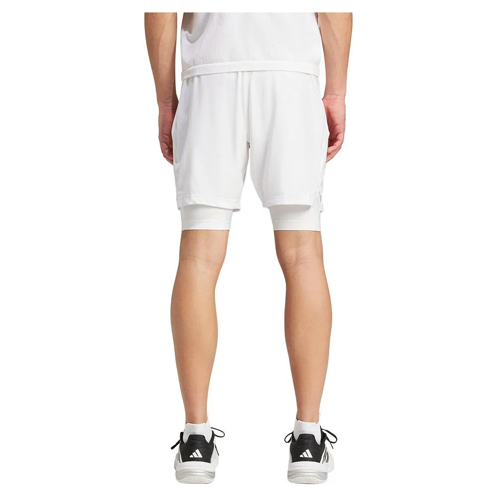 Mens Short and Tight Tennis Set White