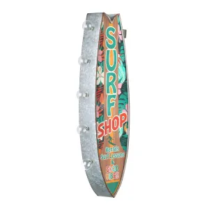 Metal LED Surf Shop Rentals Surf Lessons and Good Vibes Marquee Sign