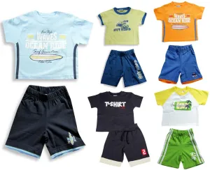 Mish Mish Baby Boys Infant Cotton Knit Short Sleeve Tee Short Sets