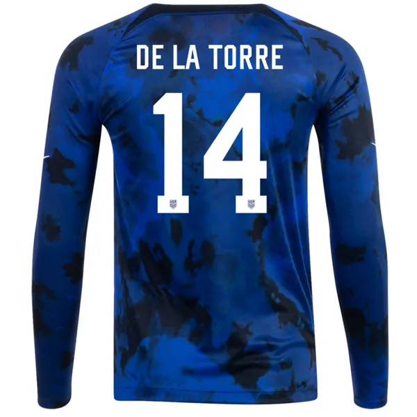 Nike United States Luca De La Torre Long Sleeve Away Jersey 22/23 (Bright Blue/White)