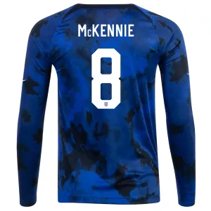 Nike United States Weston Mckennie Long Sleeve Away Jersey 22/23 (Bright Blue/White)