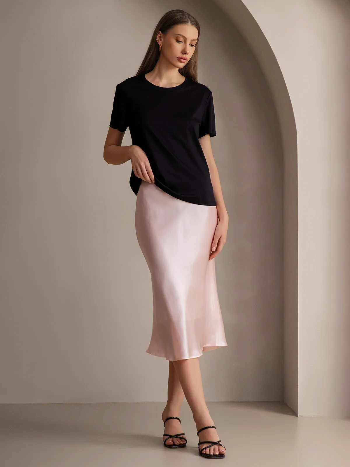 Pure Silk Basic Elegant Skirt