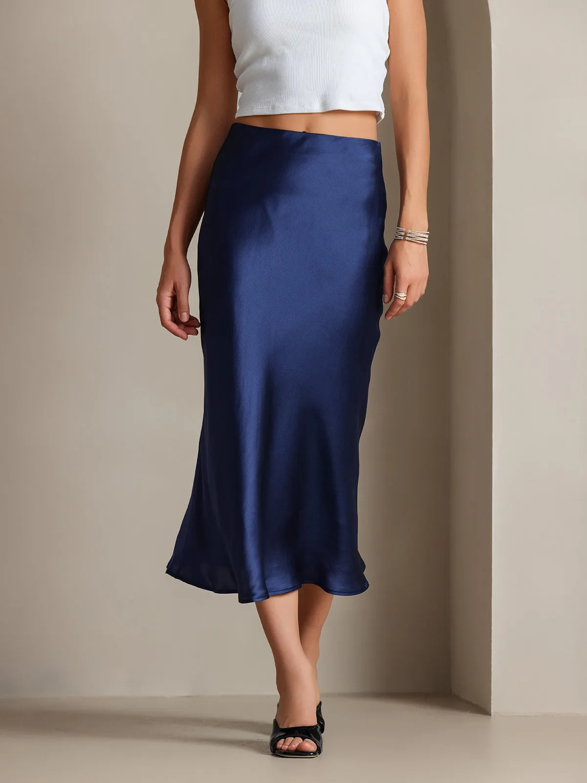 Pure Silk Basic Elegant Skirt