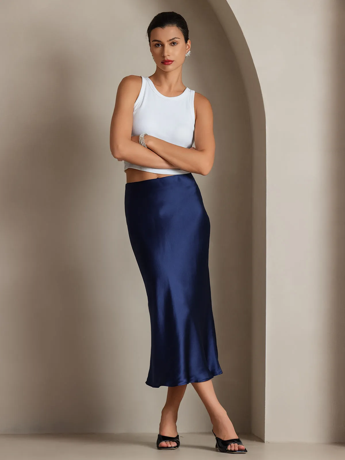 Pure Silk Basic Elegant Skirt