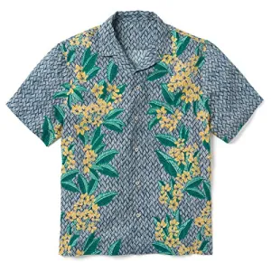 Reyn Spooner Frangipani Fun, Button Front Print Matched Pocket Classic Camp Shirt