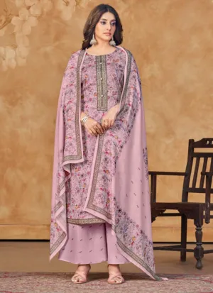 Rivaa Printed Pashmina Unstitched Winter Salwar Suit Dress Material