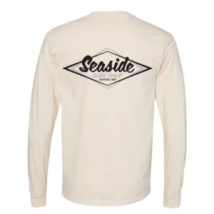 Seaside Surf  Garment Dyed Vintage Logo L/S Tee - Ivory